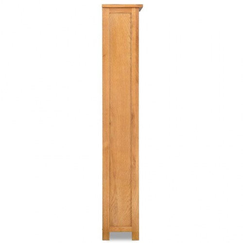 Bogreol med 5 hylder 60x22,5x140 cm massivt egetræ