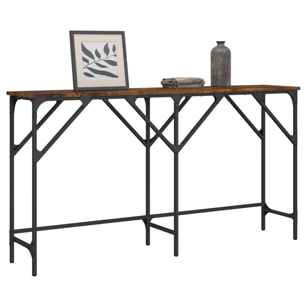 Konsolbord i røget egetræsfarve 140 x 29 x 75 cm