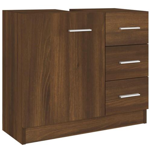 Underskab 63x30x54 cm konstrueret træ brun egetræsfarve