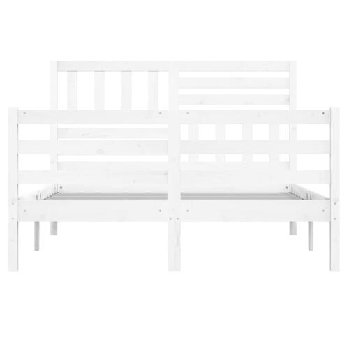 Sengeramme 140x 200 cm massivt træ hvid