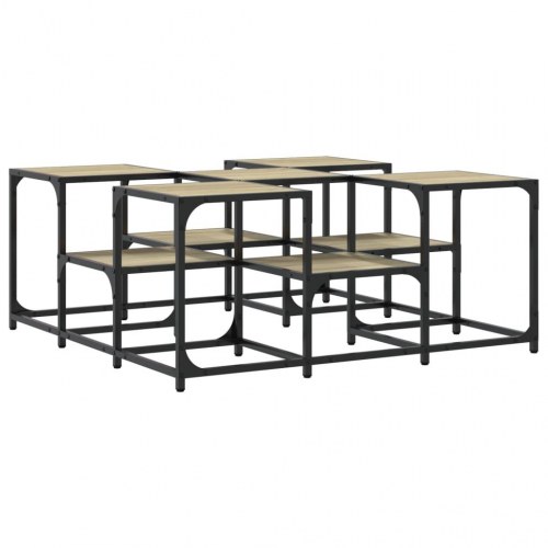 Sofabord 91×91×40 cm i konstrueret træ - sonoma-eg, industrielt design