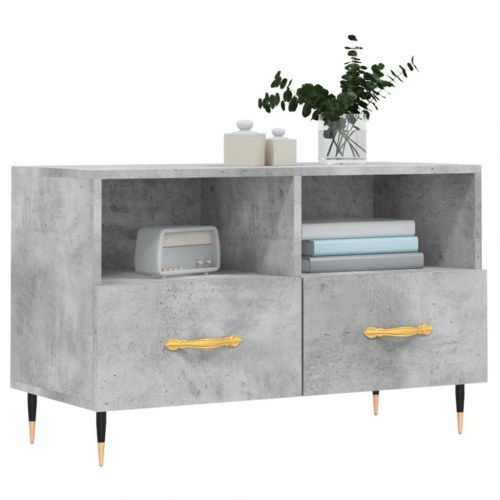 Tv-bord 80x36x50 cm konstrueret træ betongrå