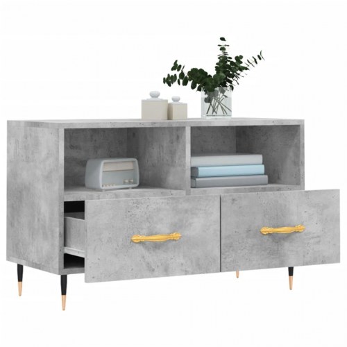 Tv-bord 80x36x50 cm konstrueret træ betongrå