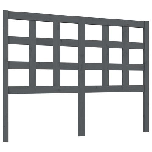 Sengegærde 125,5x4x100 cm massivt fyrretræ grå