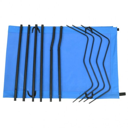 Campingseng 180x60x19 cm oxfordstof og stål blå