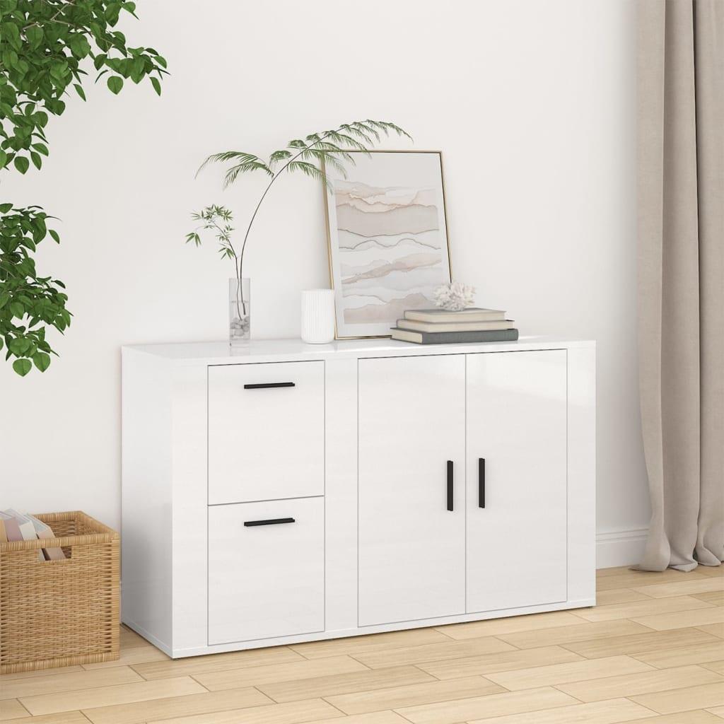 Skænk 100x33x59,5 cm konstrueret træ hvid højglans