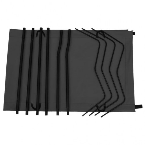 Campingseng 180 × 60 × 19 cm - oxfordstof og stål, sort