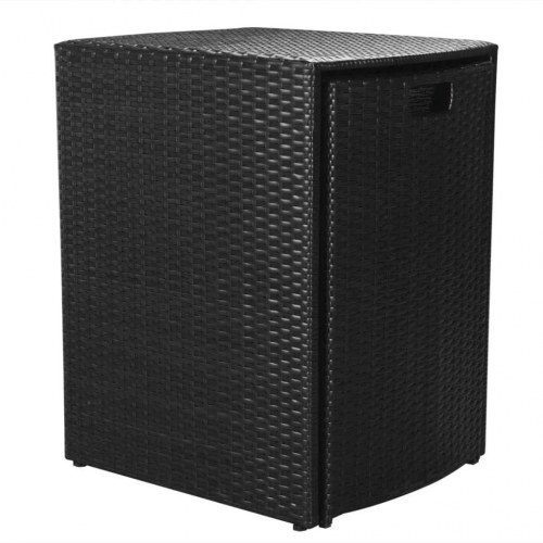 Udendørs spisebordsæt i 5 dele polyrattan sort