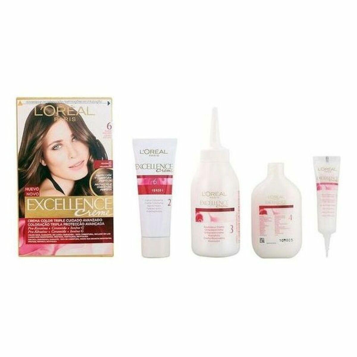Permanent hårfarve L'Oreal Paris Excellence nr. 6 Mørk blond 192 ml