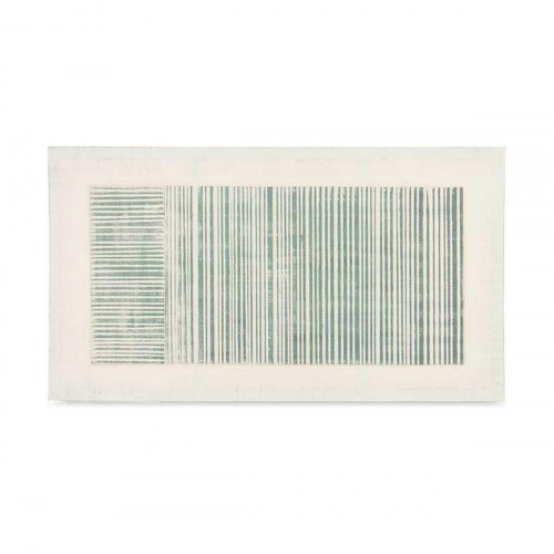 Lærredsbillede med striber - blå/hvid relief, 110 × 60 cm, 2 stk.