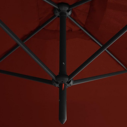 Dobbelt parasol 600 × 300 cm med stålstang - terracotta