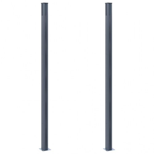 Hegnspæle 2 stk. 185 cm aluminium mørkegrå