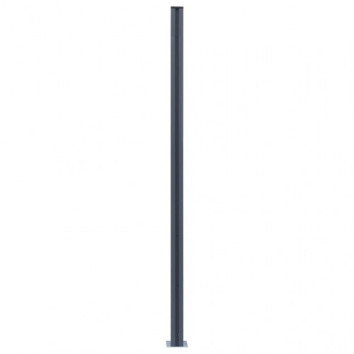 Hegnspæle 2 stk. 185 cm aluminium mørkegrå