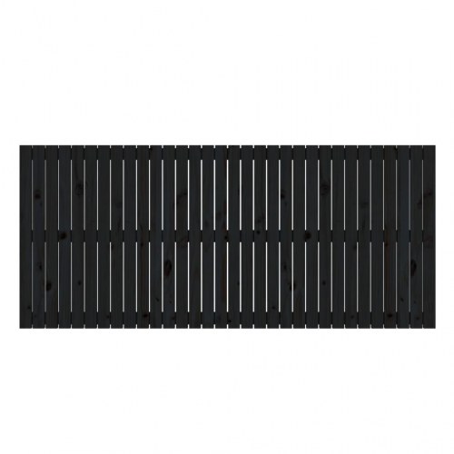 Sengegavl i massivt fyrretræ - sort, 204 x 3 x 90 cm