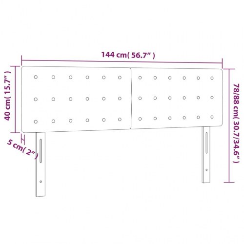 Sengegavl med LED-lys 144 x 5 x 78/88 cm - cappuccino