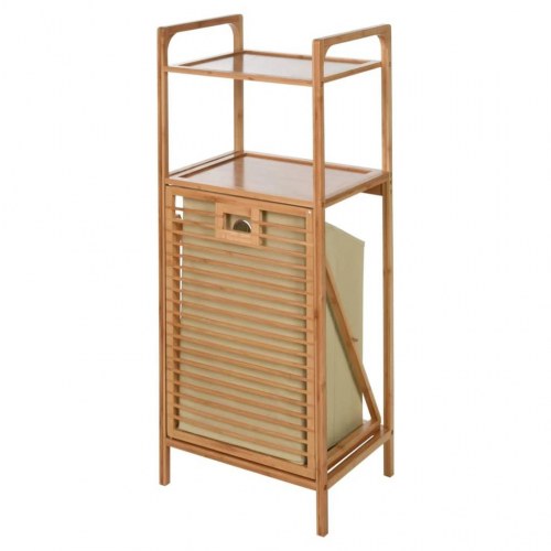 Bathroom Solutions reol med 2 hylder og vasketøjskurv 95 cm bambus