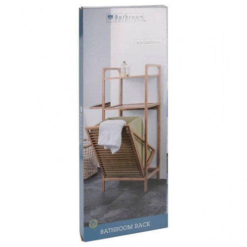 Bathroom Solutions reol med 2 hylder og vasketøjskurv 95 cm bambus