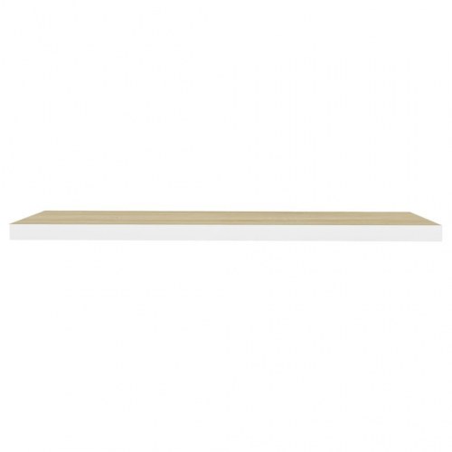 Væghylder 2 stk. 120×23,5×3,8 cm - MDF i egetræsfarve og hvid