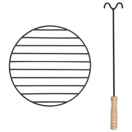 Bålfad med ildrager 54x54x55 cm stål