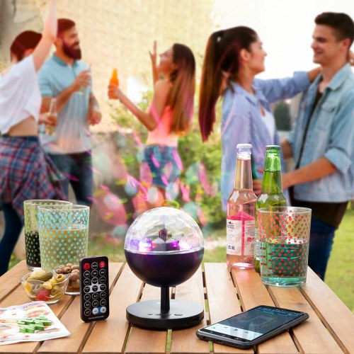 LED diskolys med højttaler - Istarlyt, genopladelig