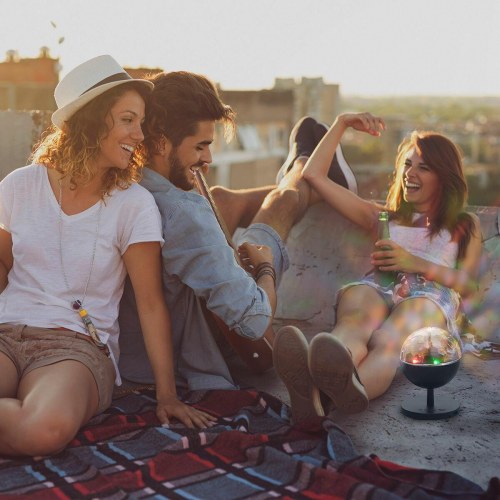 LED diskolys med højttaler - Istarlyt, genopladelig