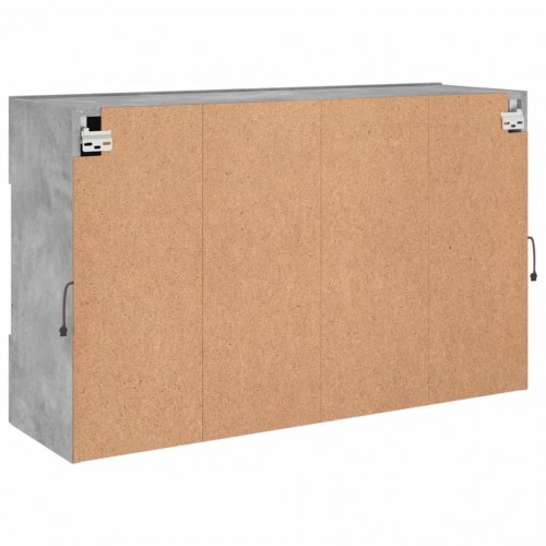 Væghængt TV-bord med LED-lys - betongrå, 98,5 x 30 x 60,5 cm