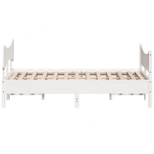 Sengeramme uden madras i massivt fyrretræ 150 x 200 cm - hvid