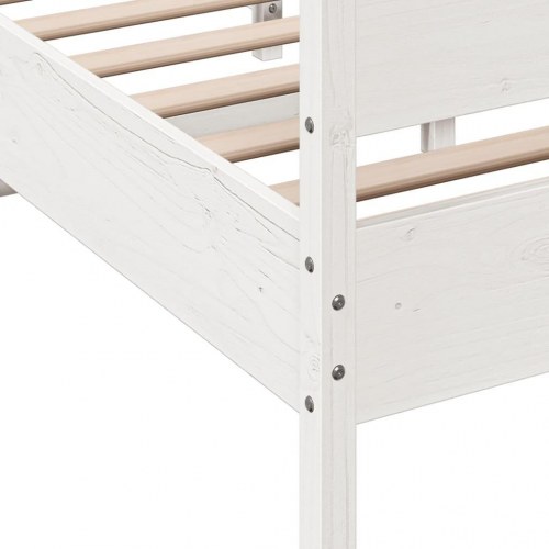 Sengeramme uden madras i massivt fyrretræ 150 x 200 cm - hvid