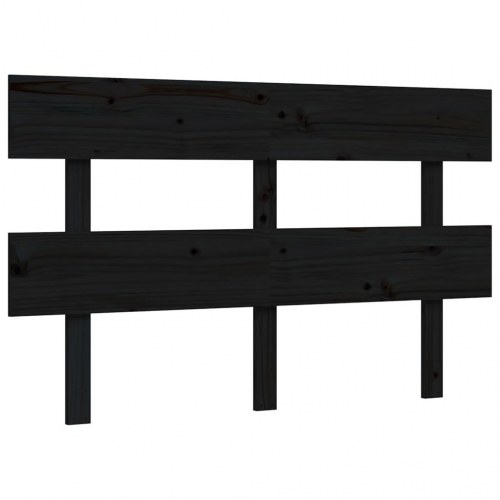 Sengeramme med sengegavl 140x190 cm massivt træ sort
