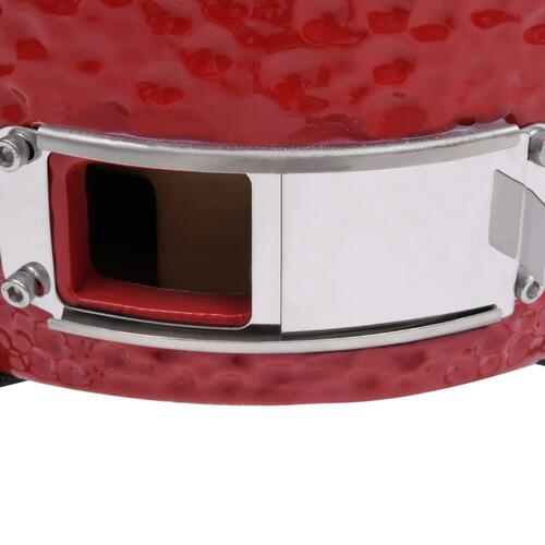 2-i-1 Kamado-røgegrill 56 cm keramisk rød