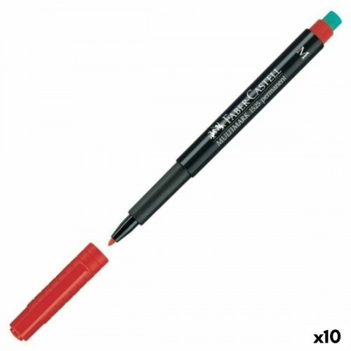 Faber-Castell Multimark 1525 sprittusch, rød, M (10 stk.)