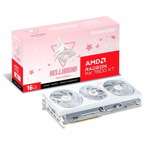 Grafikkort Powercolor RX7800XT 16G-L/OC/SAKURA AMD RADEON RX 7800 XT 16 GB GDDR6