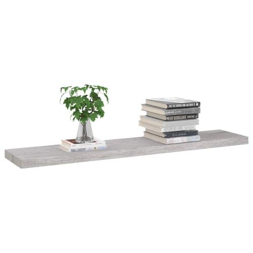 Væghylder 2 stk. 120x23,5x3,8 cm MDF betongrå