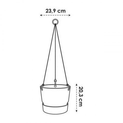 Hængende urtepotteskjuler Elho Greenville Ø 23,9 cm - grøn
