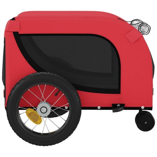 Hundetrailer til cykel i oxfordstof og jern - rød/sort
