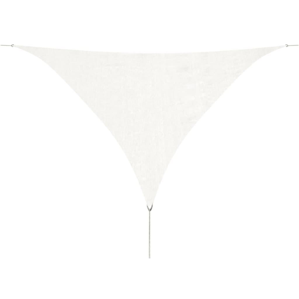 Solsejl HDPE trekantet 3,6x3,6x3,6 m hvid