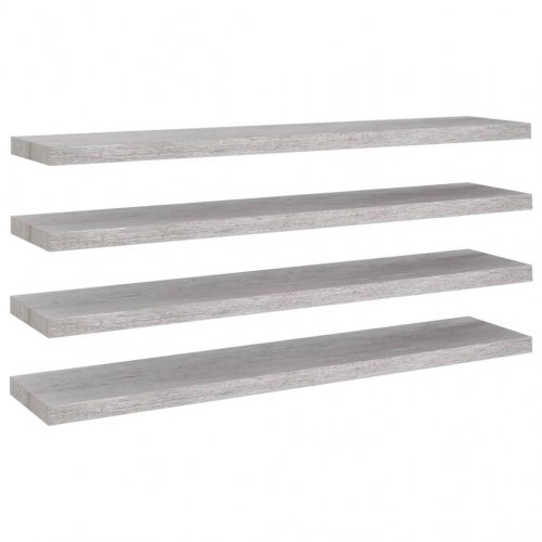 Væghylder 4 stk. - 120 × 23,5 × 3,8 cm i MDF, betongrå
