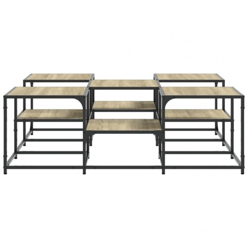 Sofabord 121 × 121 × 40 cm i konstrueret træ - sonoma-eg, 2 niveauer