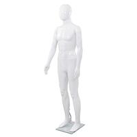 Mannequin mand fuld figur glassokkel hvid højglans 185 cm