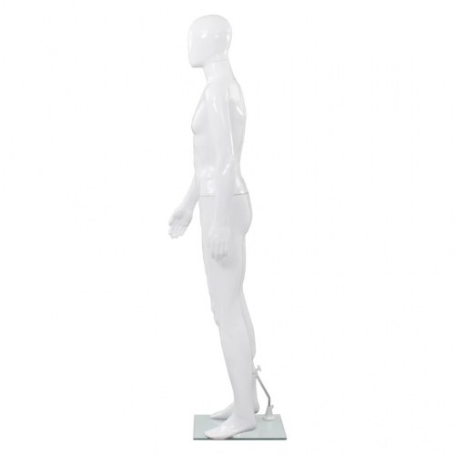 Mannequin mand fuld figur glassokkel hvid højglans 185 cm