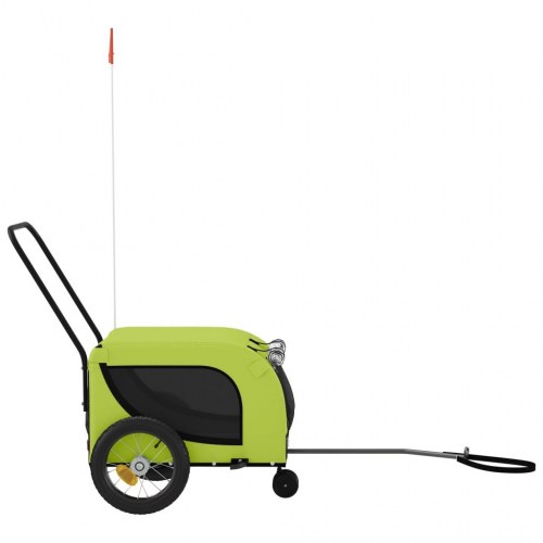 Hundetrailer til cykel i oxfordstof og jern - grøn/sort