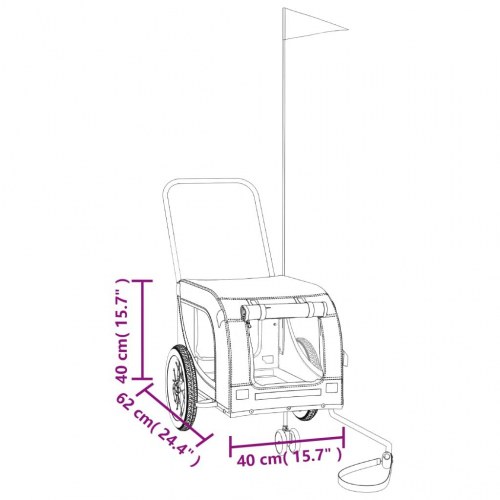 Hundetrailer til cykel i oxfordstof og jern - grøn/sort
