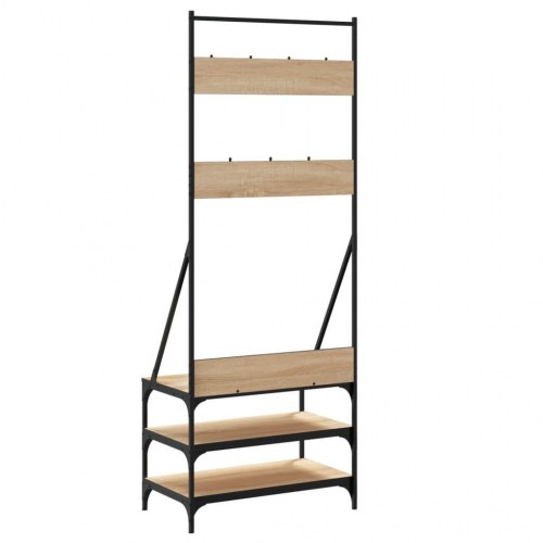 Tøjstativ med skoopbevaring 70x40x184 cm sonoma-eg