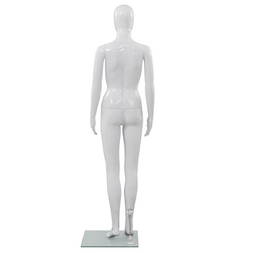Mannequin kvinde fuld figur glassokkel hvid højglans 175 cm