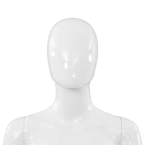 Mannequin kvinde fuld figur glassokkel hvid højglans 175 cm