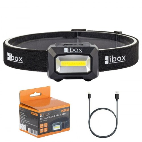 Libox LB0107 genopladelig LED lommelygte (rød/hvid/sort)
