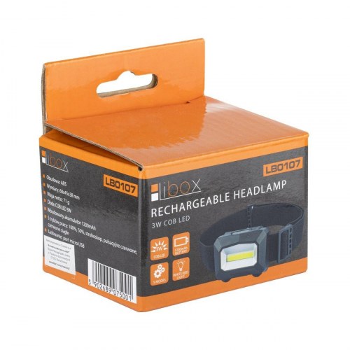 Libox LB0107 genopladelig LED lommelygte (rød/hvid/sort)