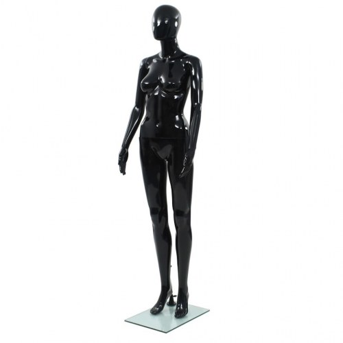 Mannequin kvinde fuld figur glassokkel sort højglans 175 cm