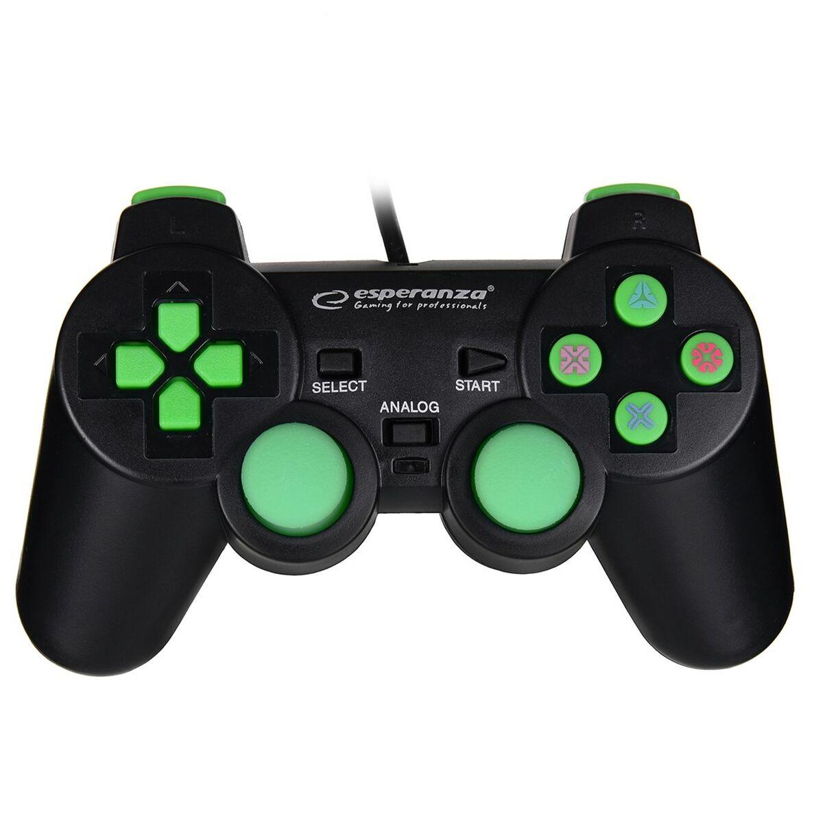 Controller Esperanza Egg107g Usb Sort Grøn Playstation