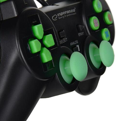 Controller Esperanza EGG107G USB 2.0 Sort Grøn PC PlayStation 3